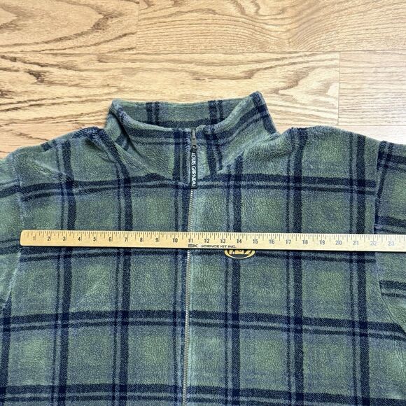 Vintage Louis Garneau Men's Green Fleece Zip Up Jacket Dimensions In Description - Picture 10 of 16